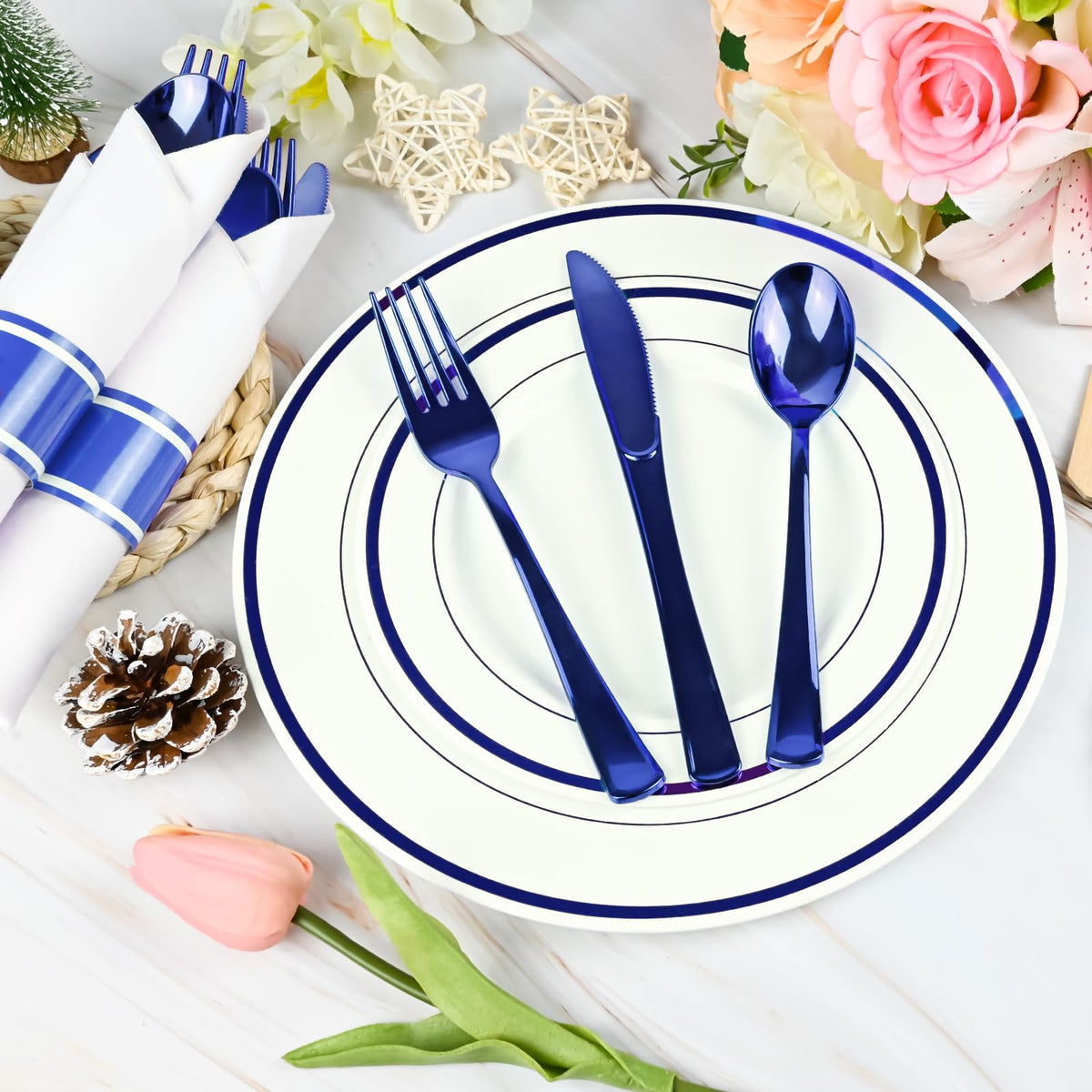 Pre Rolled Plastic Silverware Set for Parties and Events