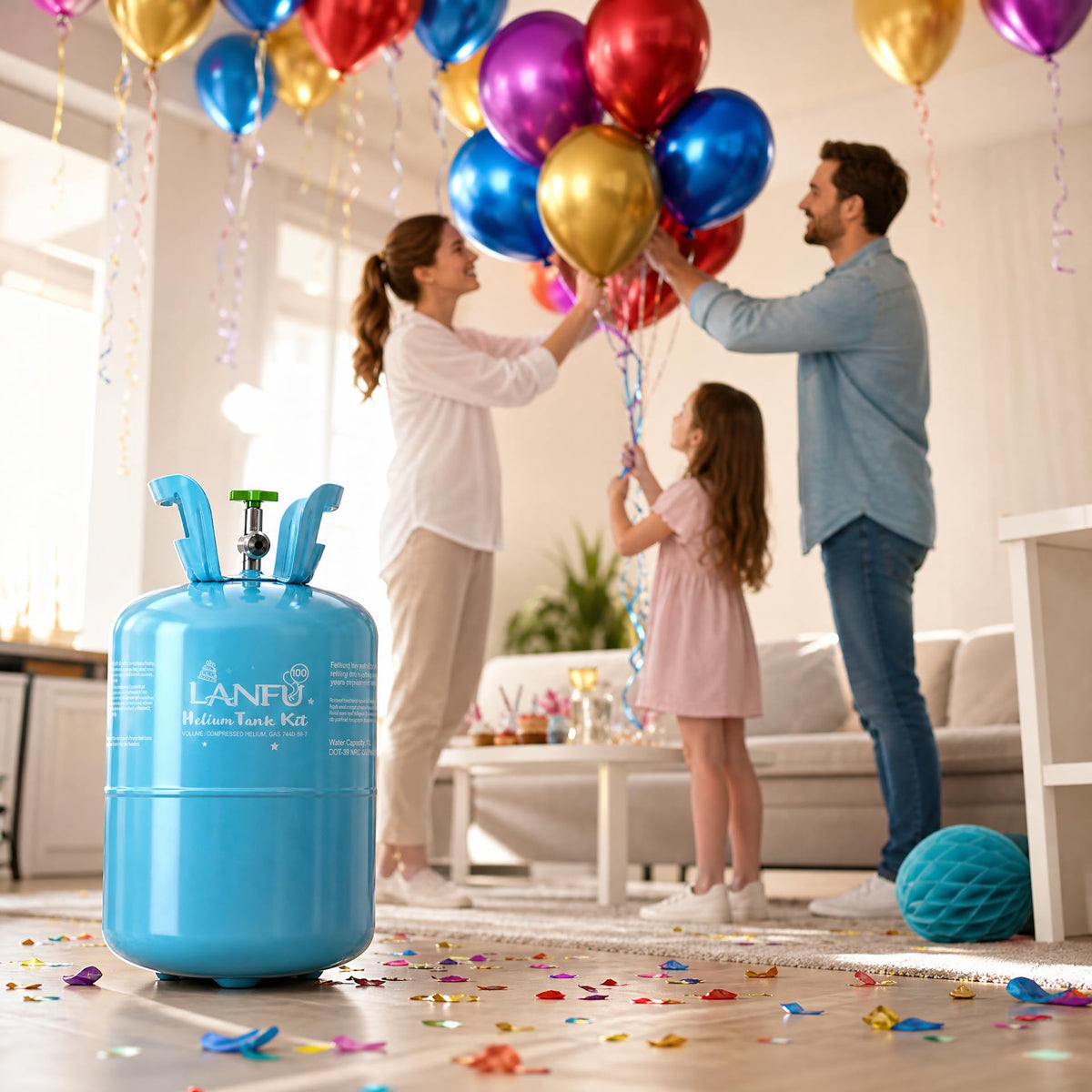 Helium Tank for Balloons 22L Inflates Up to 100 Party Balloons