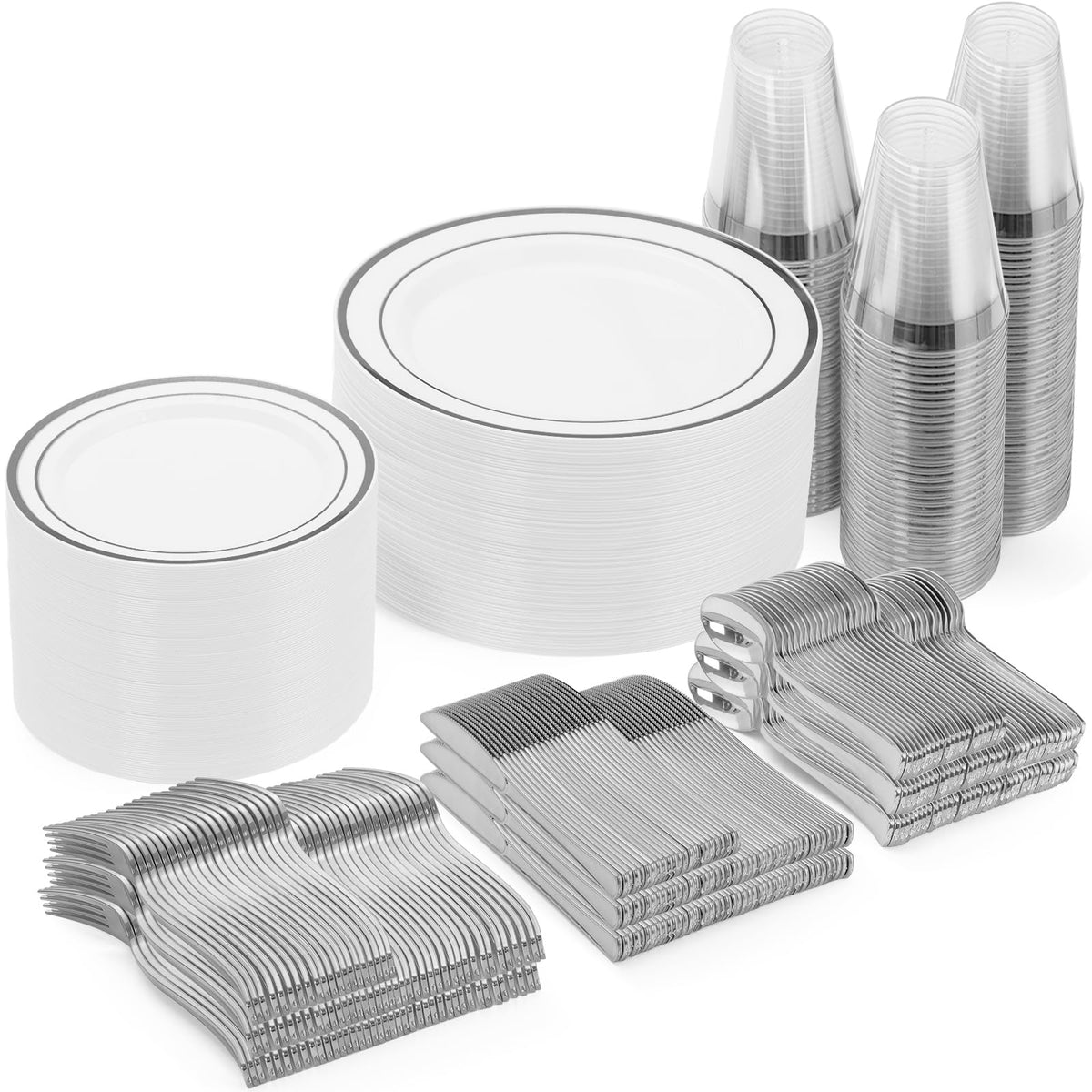 Disposable Plastic Dinnerware Set for Parties and Events
