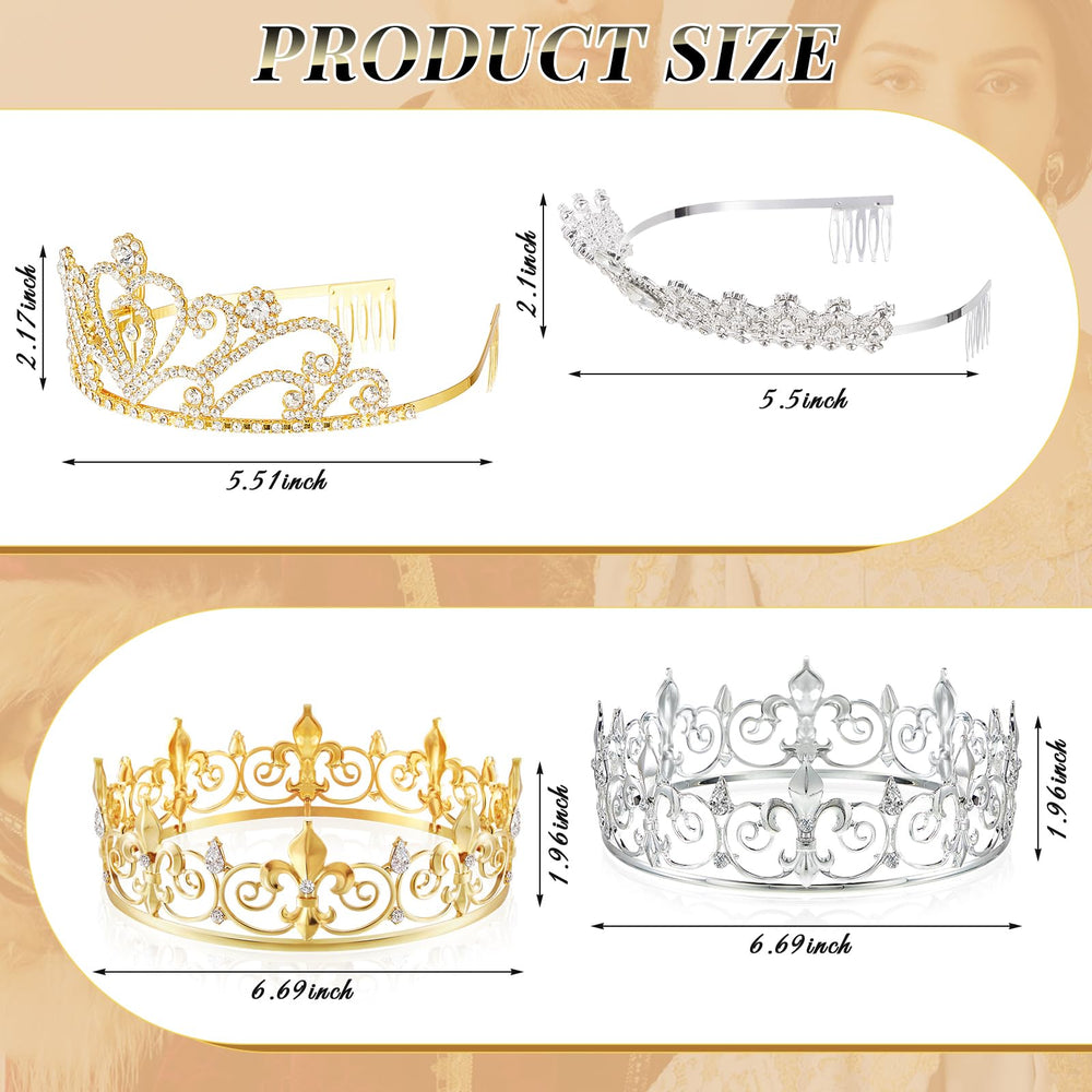 King and Queen Crown Set for Adult Halloween Cosplay Parties