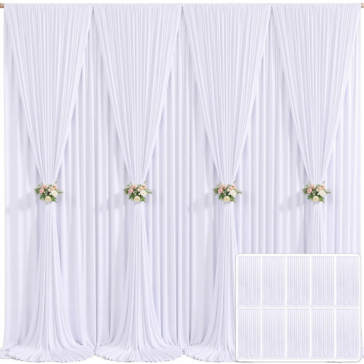 Wrinkle Free Backdrop Curtain for Wedding and Party Decor