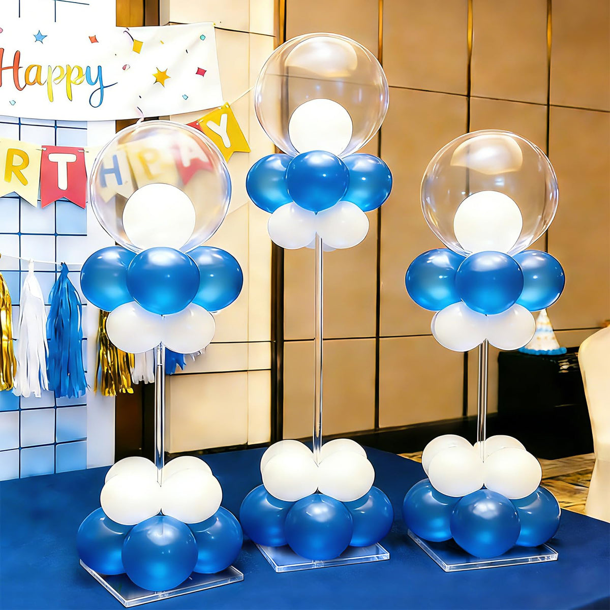 Clear Acrylic Balloon Stand Kit 12 Pack Reusable Tabletop Holder