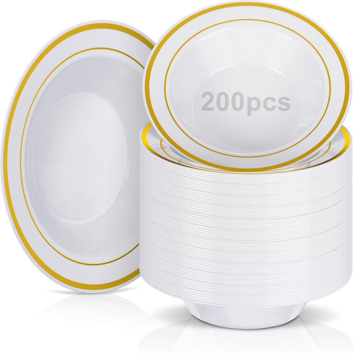 Disposable Plastic Bowls 6 oz for Parties and Catering
