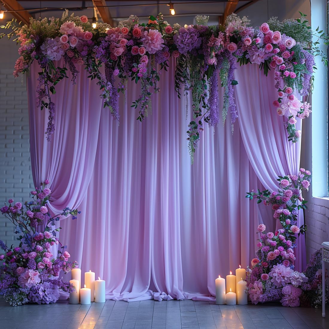 White Fabric Backdrop Curtain for Wedding and Party Decor