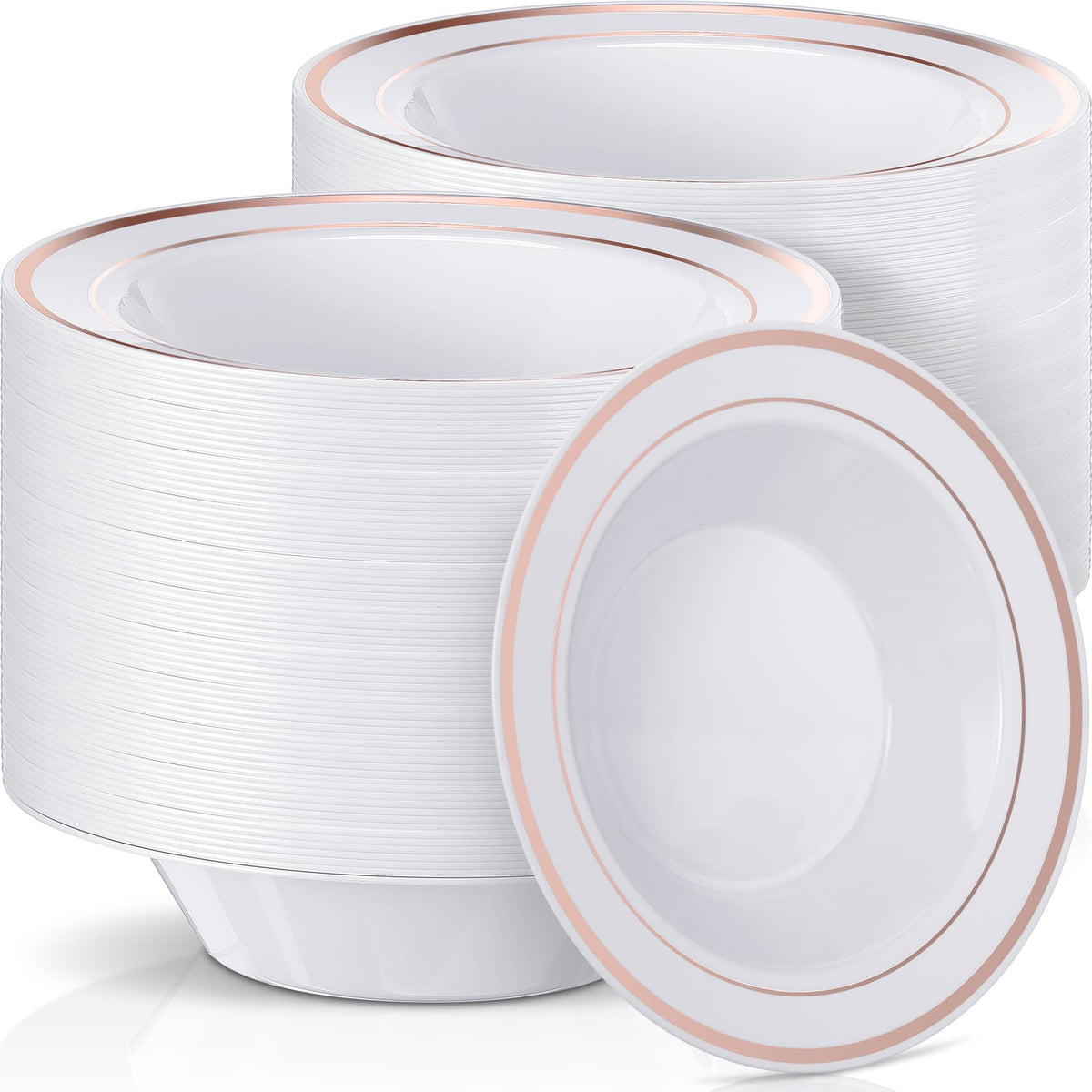 Disposable Plastic Bowls 6 oz for Parties and Catering