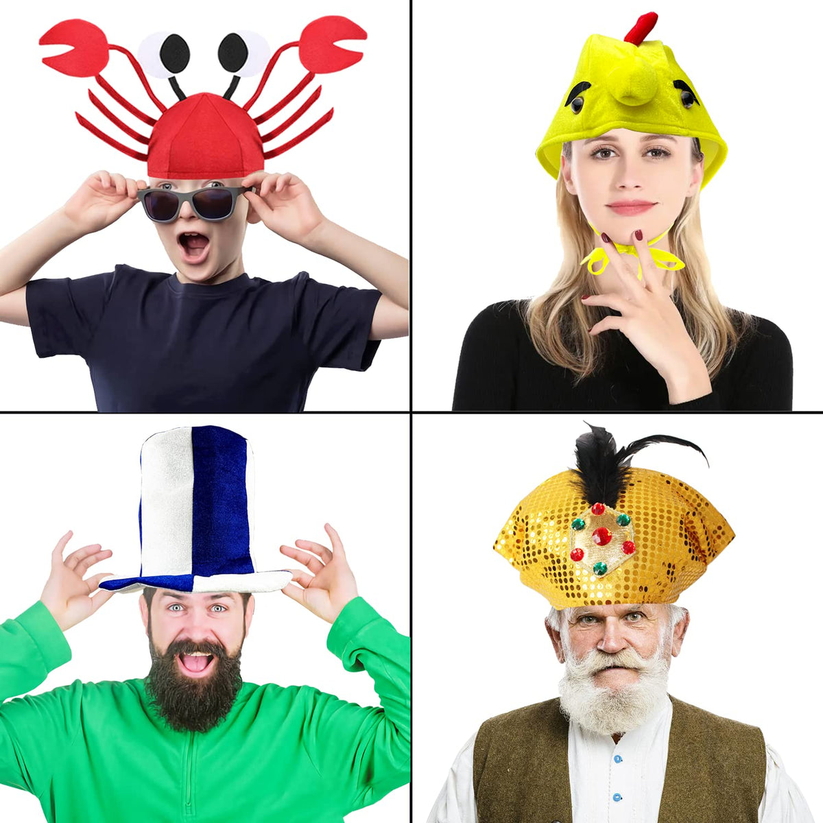 Assorted Funny Party Hats 12 Pack for Adults