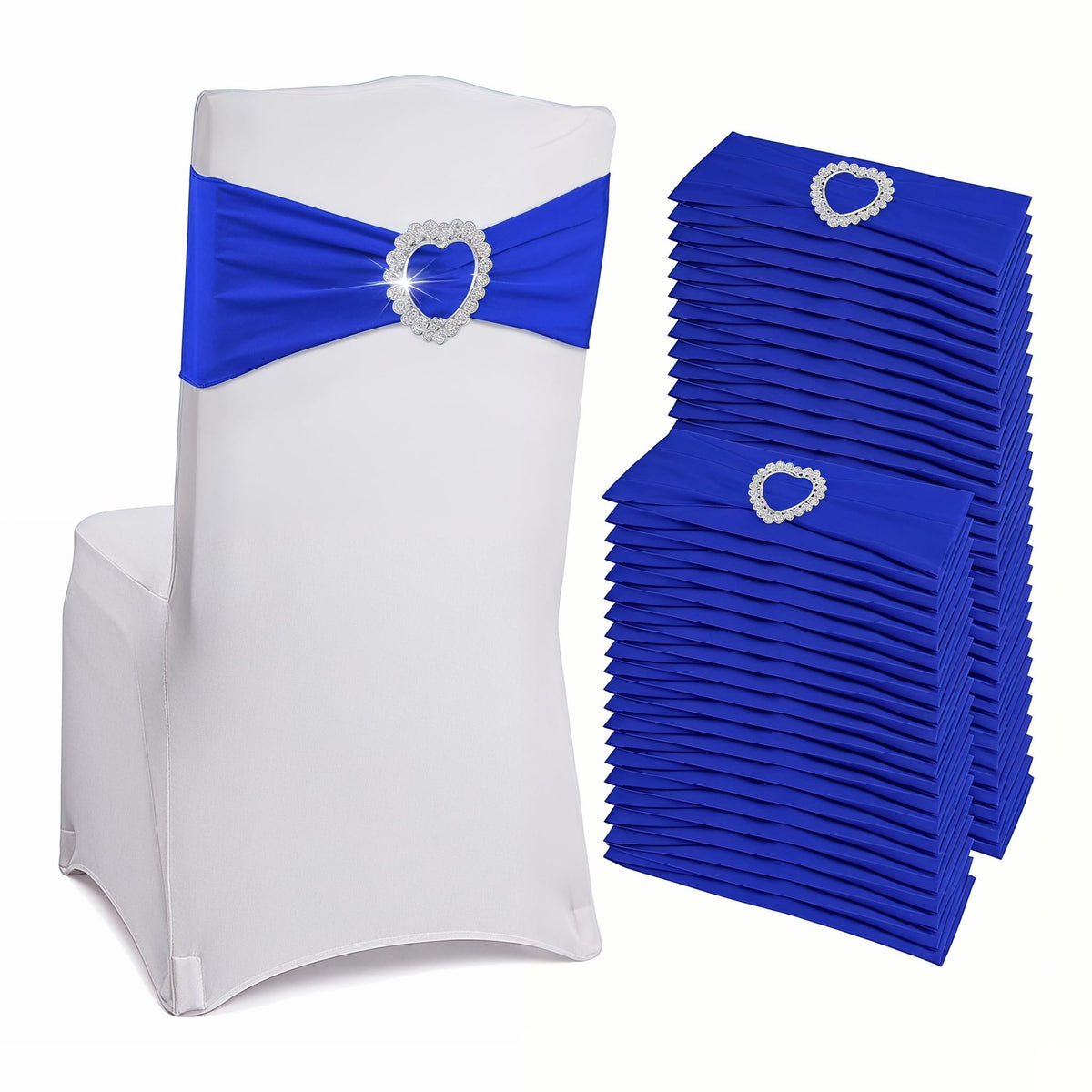 Stretch Spandex Chair Sashes with Buckles for Wedding Decor