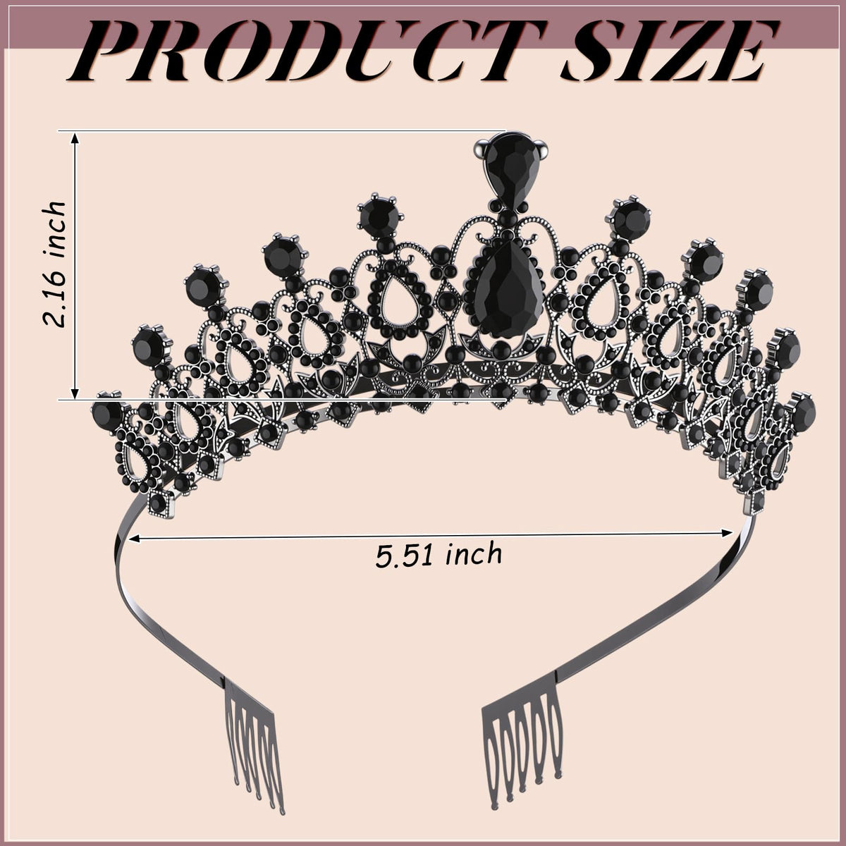 Crystal Princess Tiara Crowns with Combs 12 Piece Set