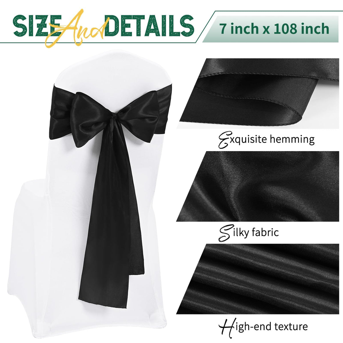 Satin Chair Sashes for Thanksgiving Weddings and Events