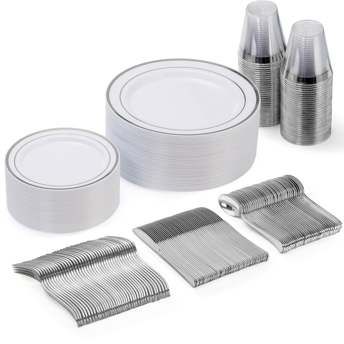 Disposable Plastic Dinnerware Set for Parties and Events
