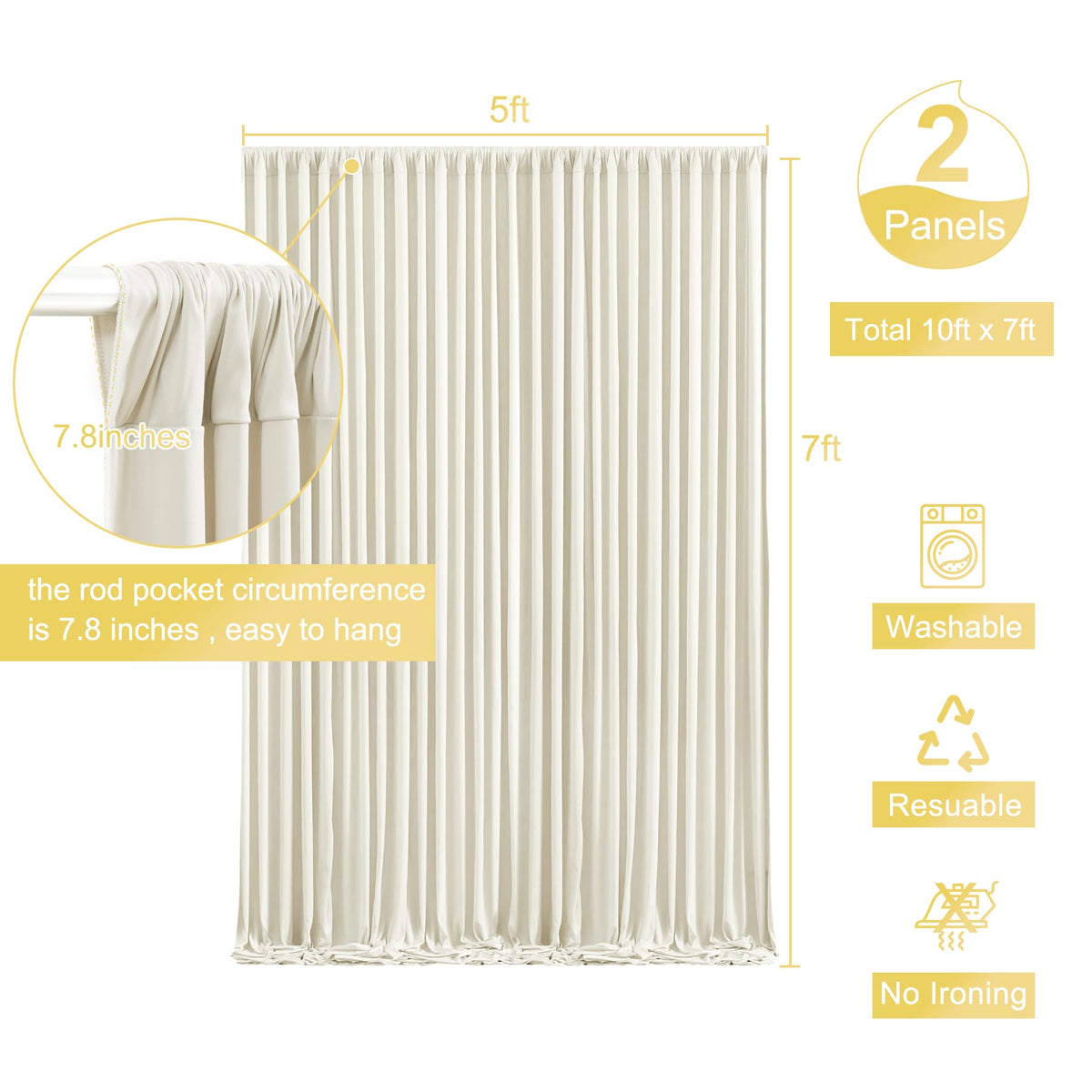 Wrinkle Free Backdrop Curtain for Wedding and Party Decor