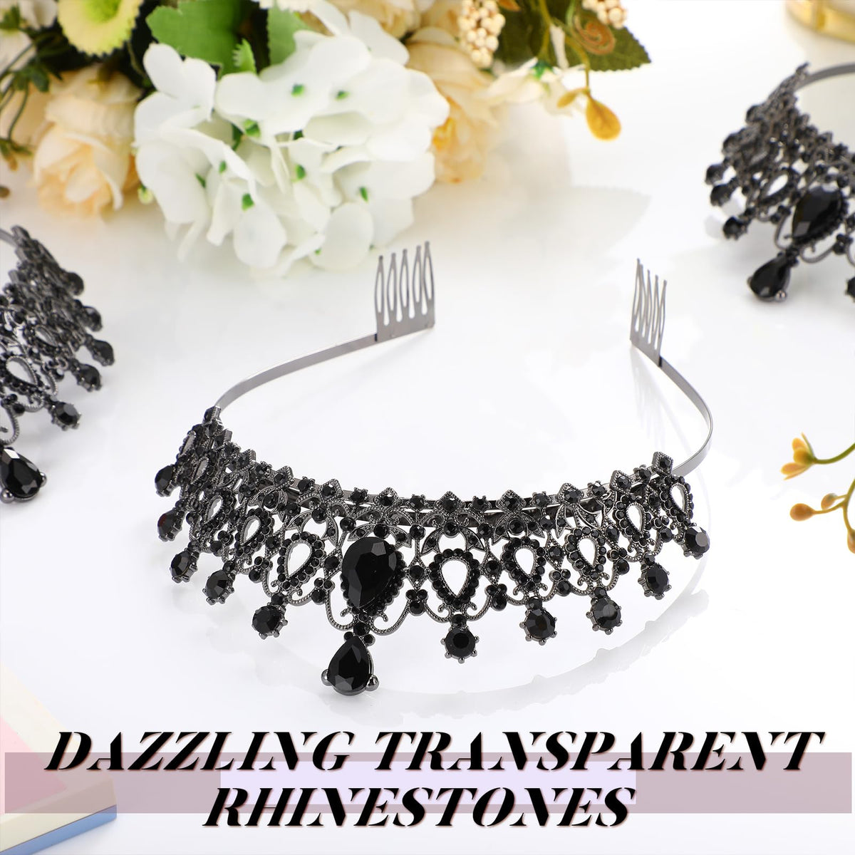 Crystal Princess Tiara Crowns with Combs 12 Piece Set