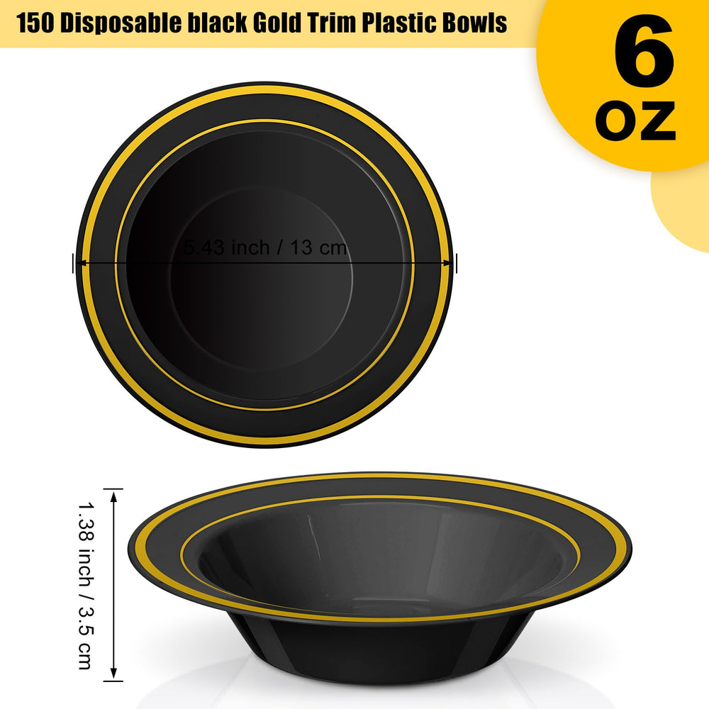 Disposable Plastic Bowls 6 oz for Parties and Catering