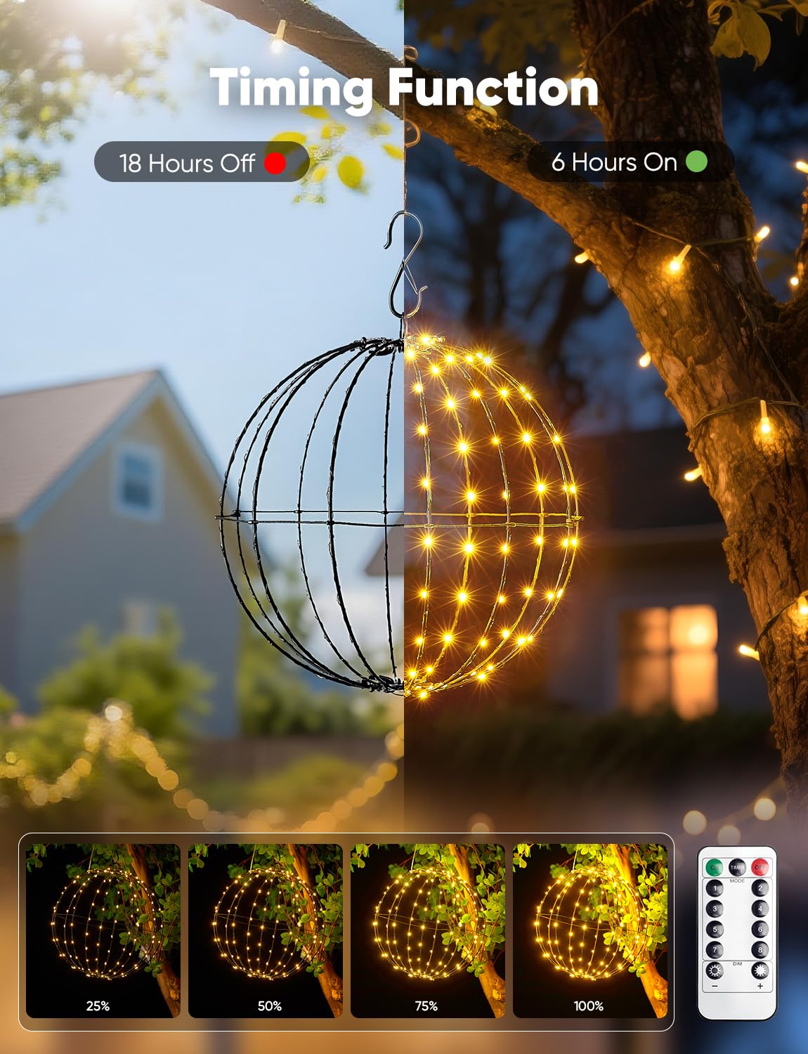 Outdoor Christmas Ball String Lights for Holiday Decorations