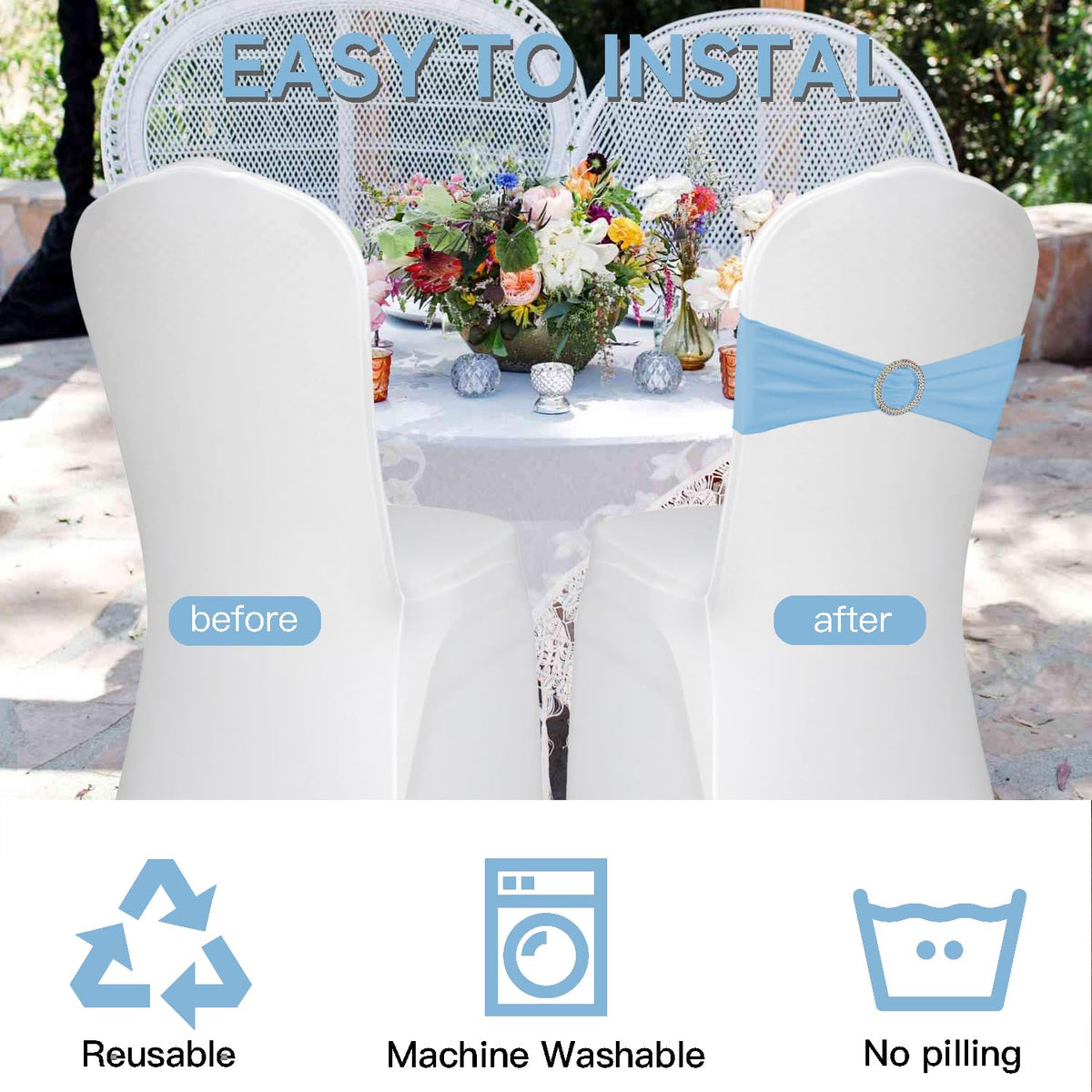 Chair Sashes for Weddings Parties and Event Decorations