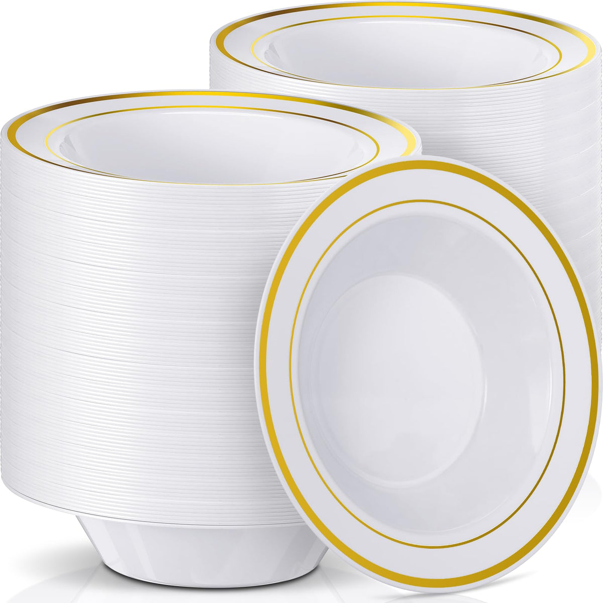 Disposable Plastic Bowls 6 oz for Parties and Catering