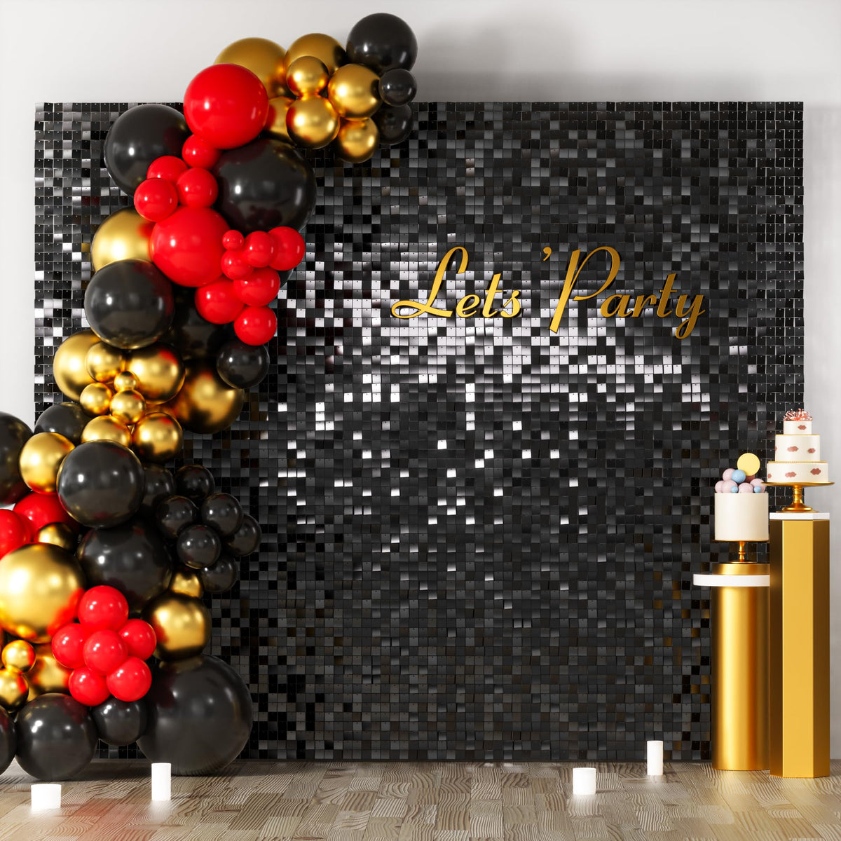 Square Sequin Shimmer Wall Backdrop for Party Photo Decor
