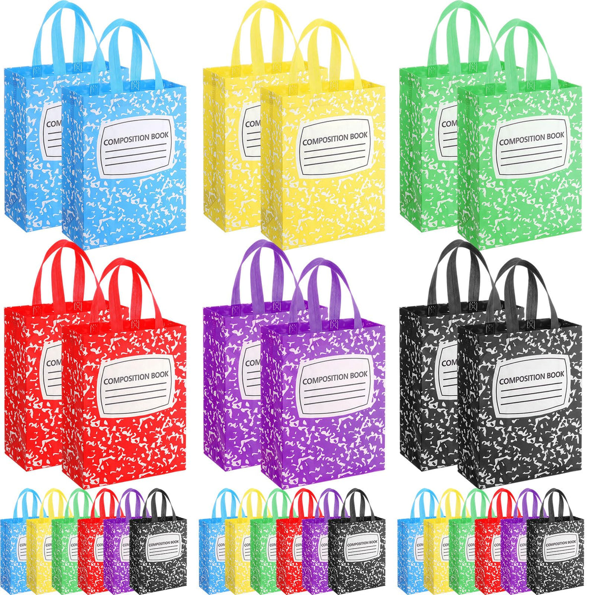 Reusable Non Woven Gift Tote Bags 60 Pack with Handles