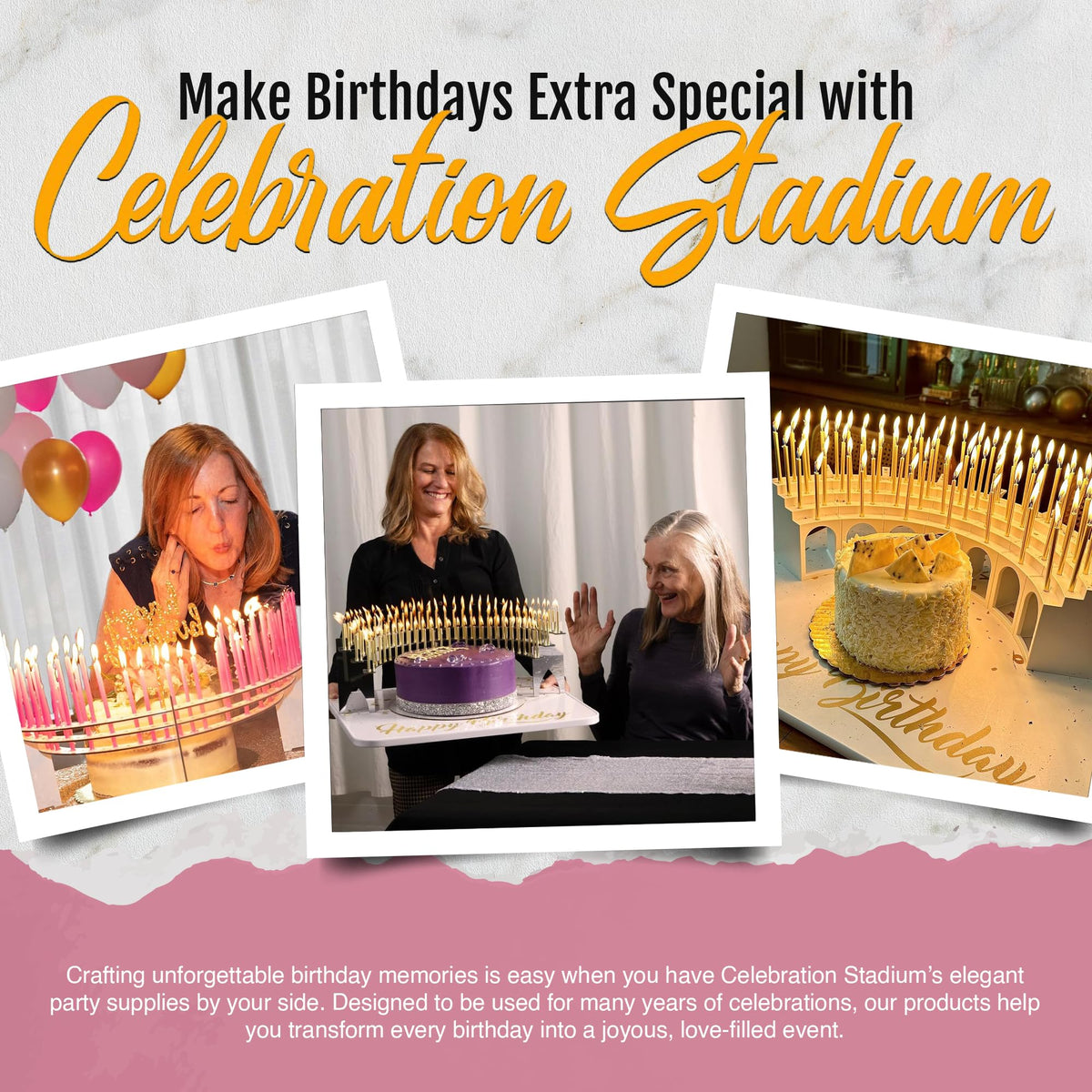 Tall Gold Birthday Candles 100 Pack for Cakes and Celebrations