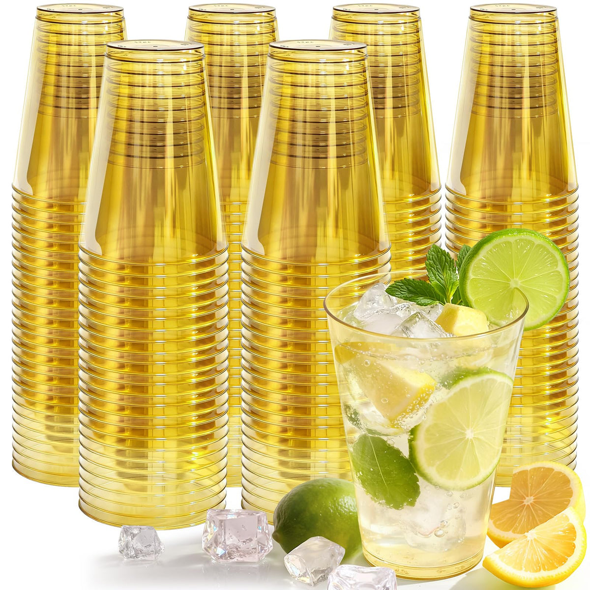 Clear Disposable Plastic Cups 12 oz for Parties and Events