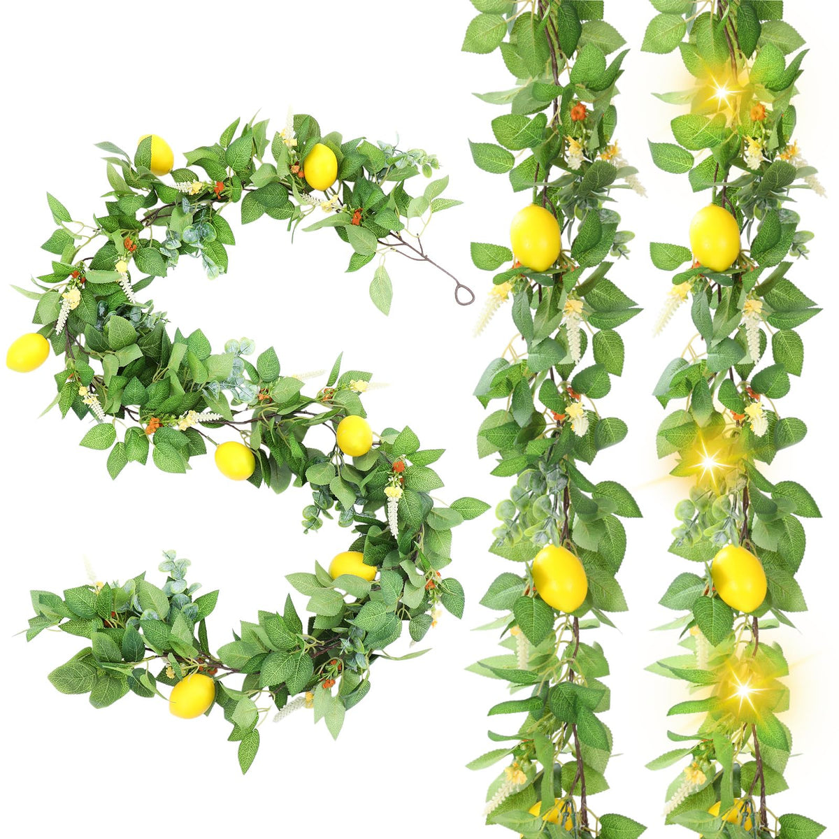 Artificial Lemon Garland 5.74 Feet for Party and Home Decor