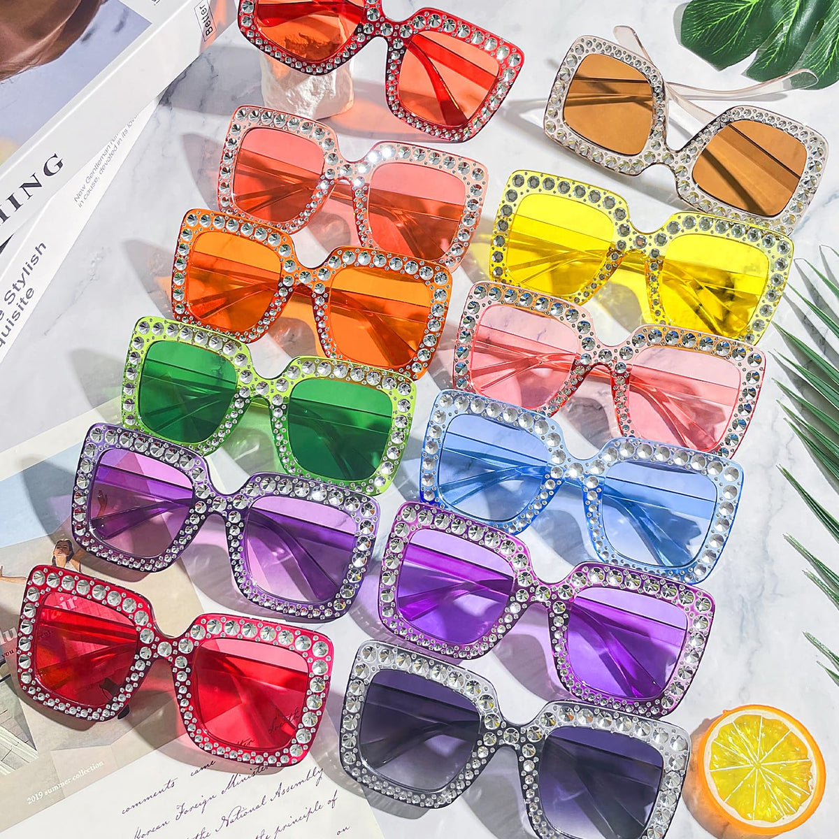 Oversized Crystal Party Sunglasses 12 24 or 48 Pack