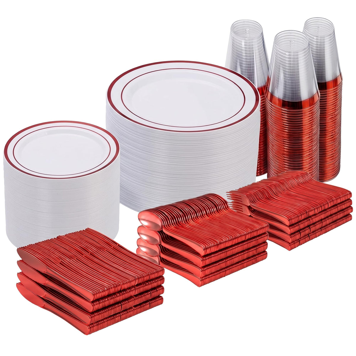 Disposable Plastic Dinnerware Set for Parties and Events