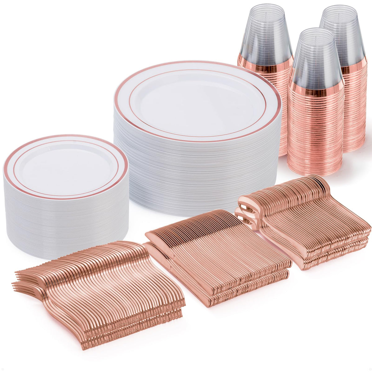 Disposable Plastic Dinnerware Set for Parties and Events