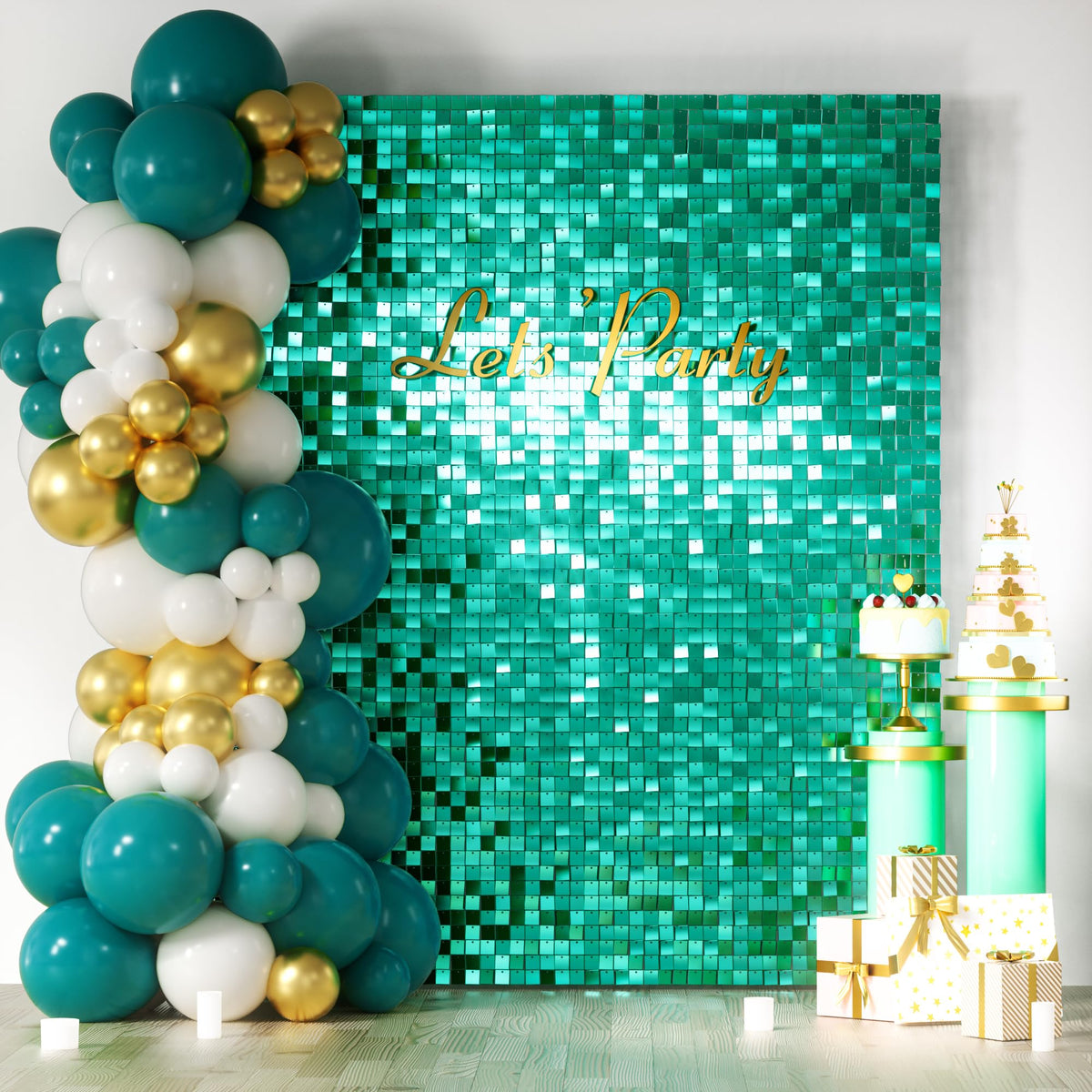 Square Sequin Shimmer Wall Backdrop for Party Photo Decor