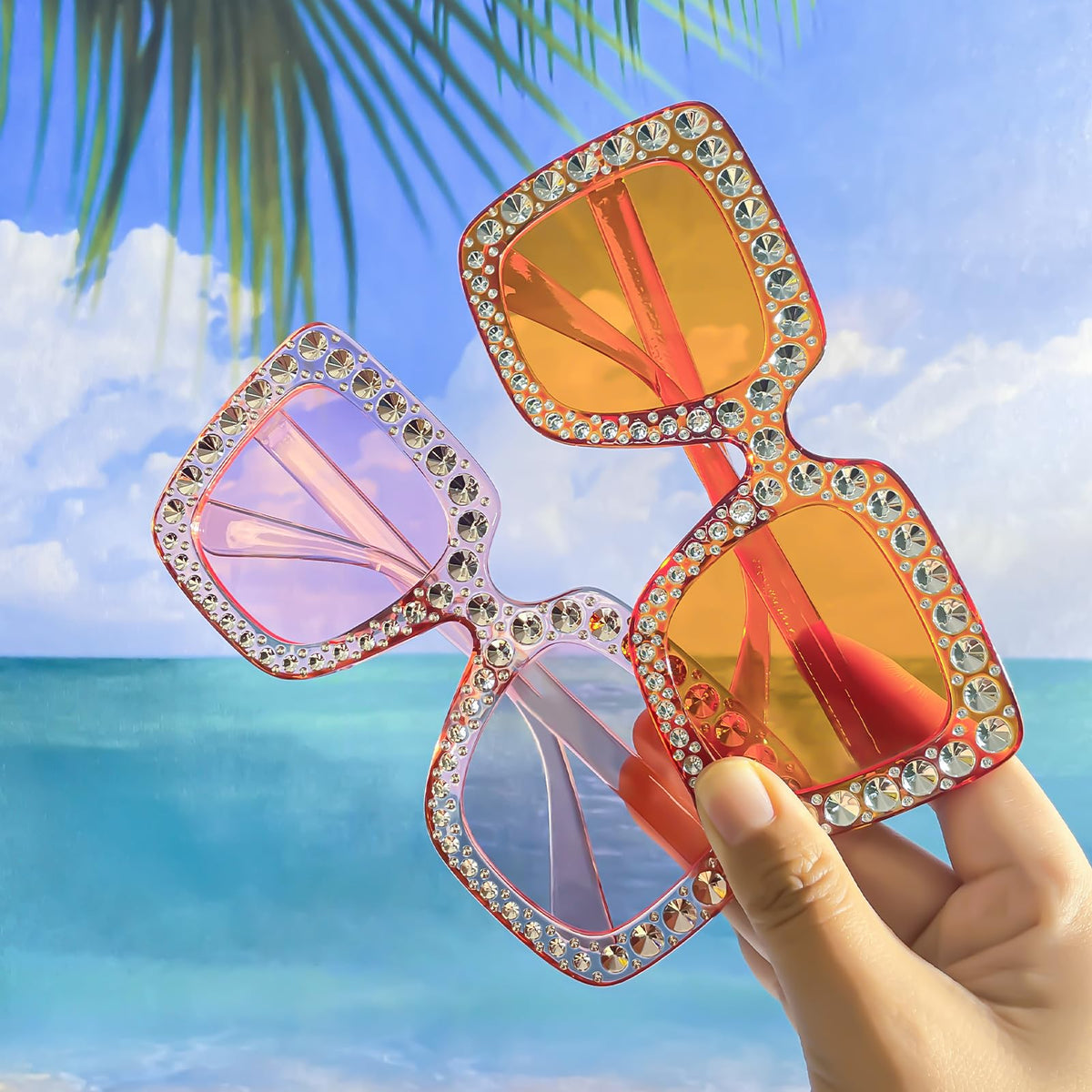Oversized Crystal Party Sunglasses 12 24 or 48 Pack