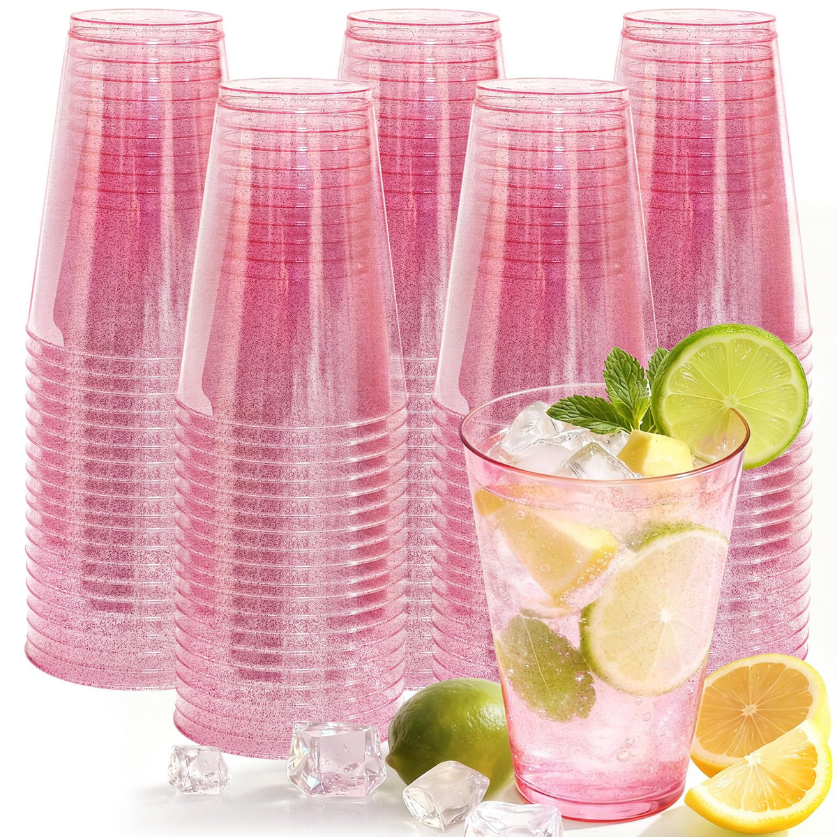 Clear Disposable Plastic Cups 12 oz for Parties and Events