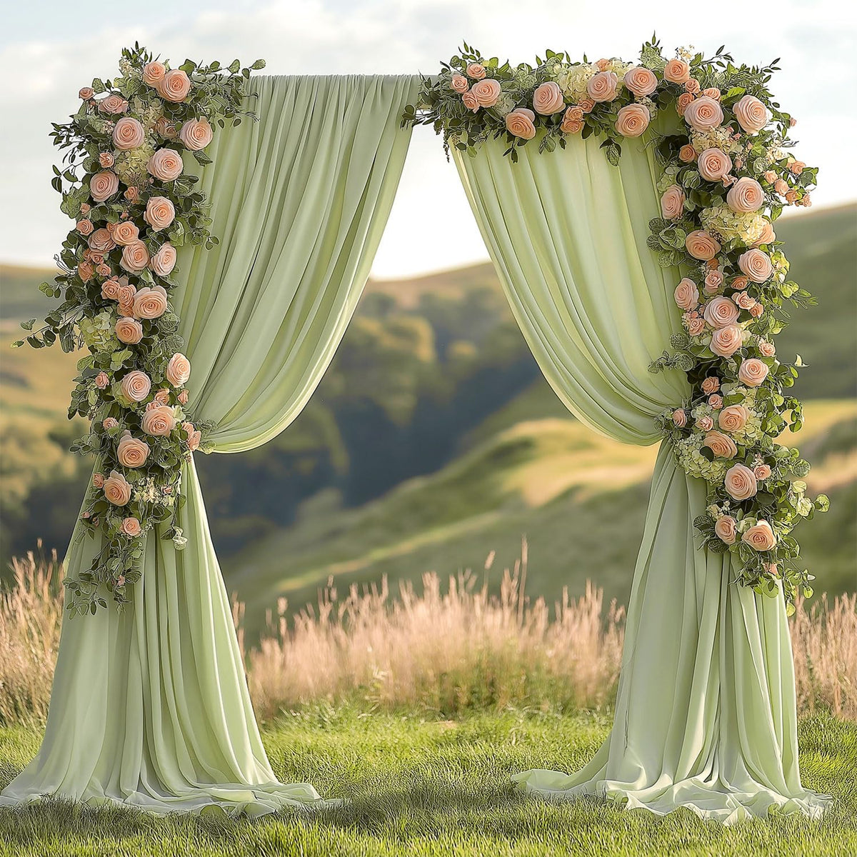 White Fabric Backdrop Curtain for Wedding and Party Decor