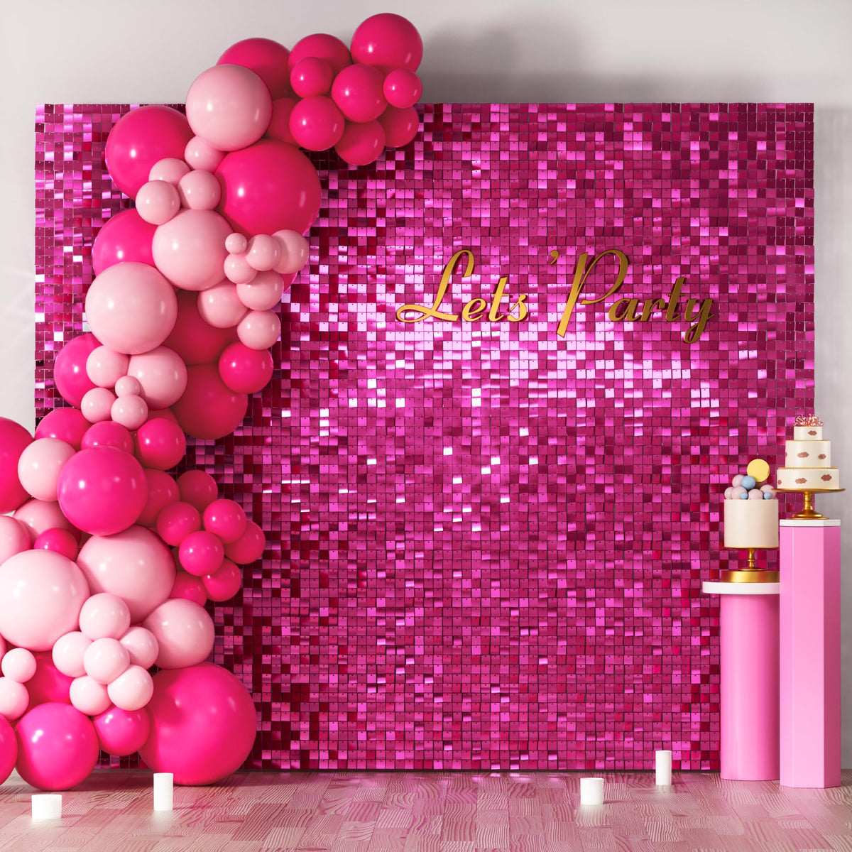 Square Sequin Shimmer Wall Backdrop for Party Photo Decor