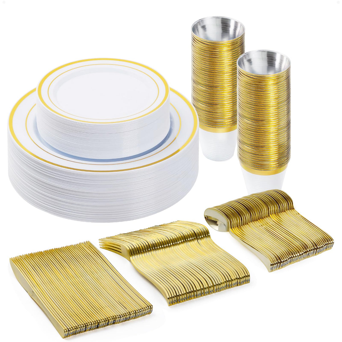 Disposable Dinnerware Set for Parties Weddings and Events