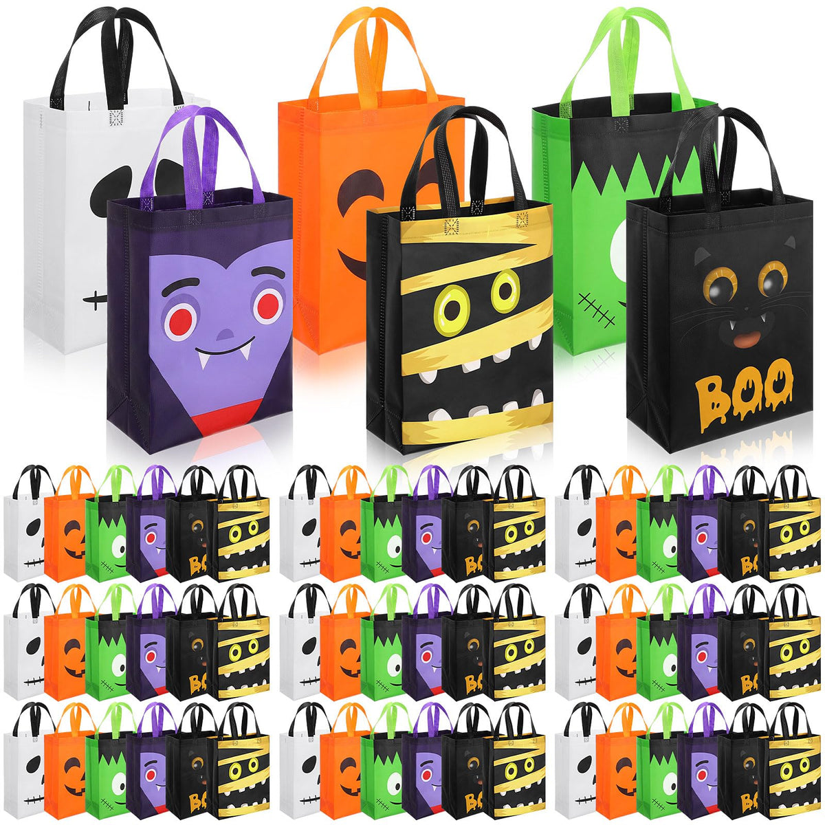 Reusable Non Woven Gift Tote Bags 60 Pack with Handles