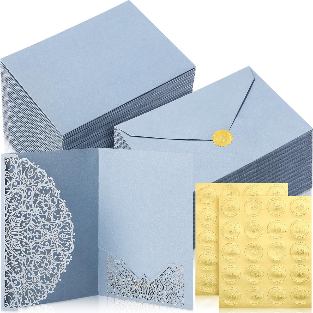 Laser Cut Wedding Invitations 100 Sets 5 x 7 Inch Cards