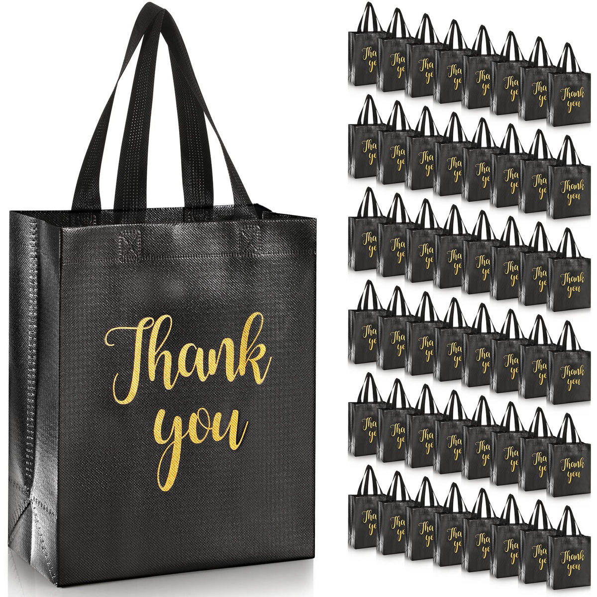 Glossy Thank You Gift Bags with Handles for Party Favors