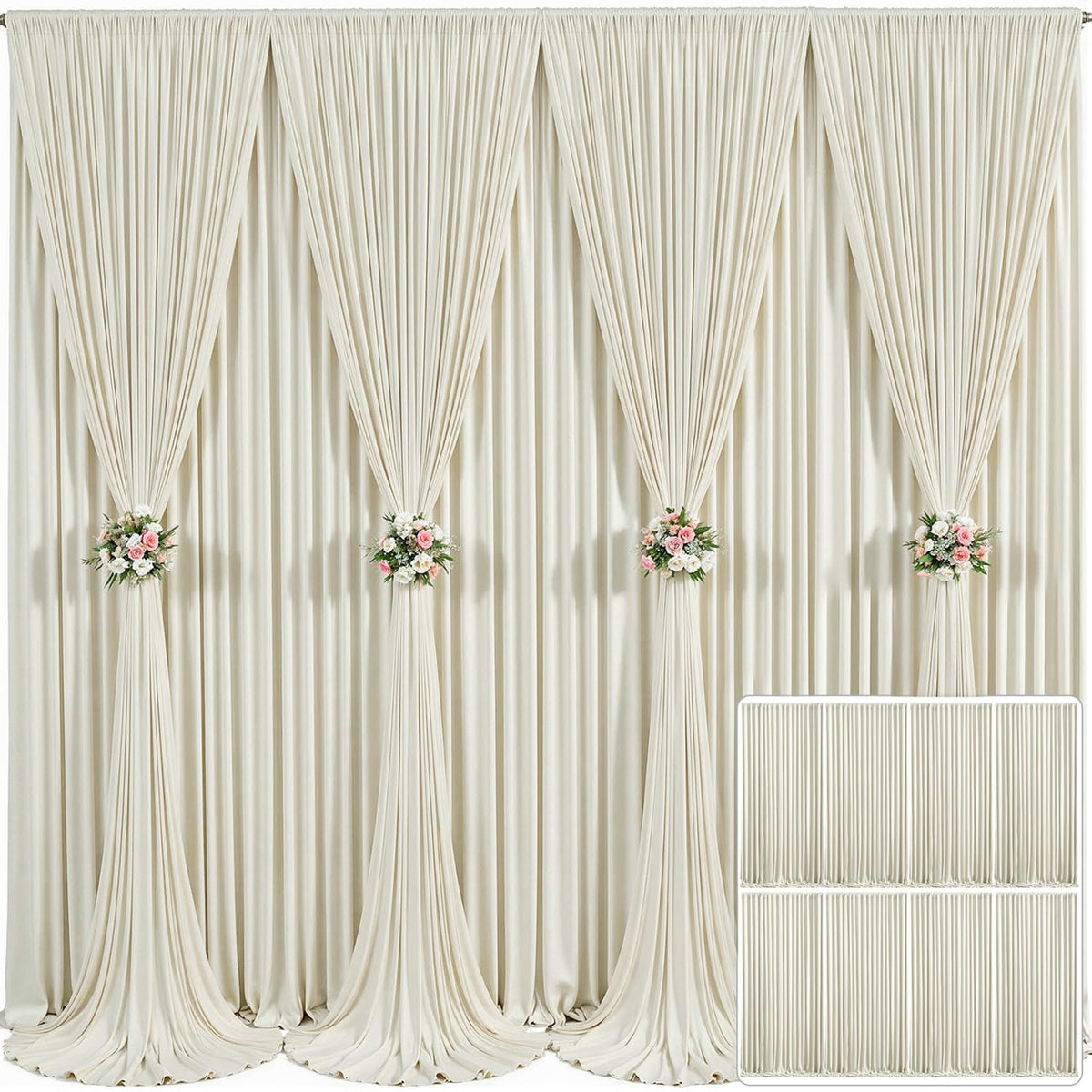 Wrinkle Free Backdrop Curtain for Wedding and Party Decor