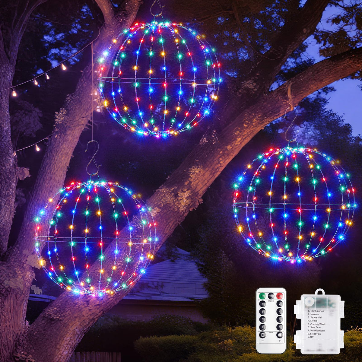 Outdoor Christmas Ball String Lights for Holiday Decorations