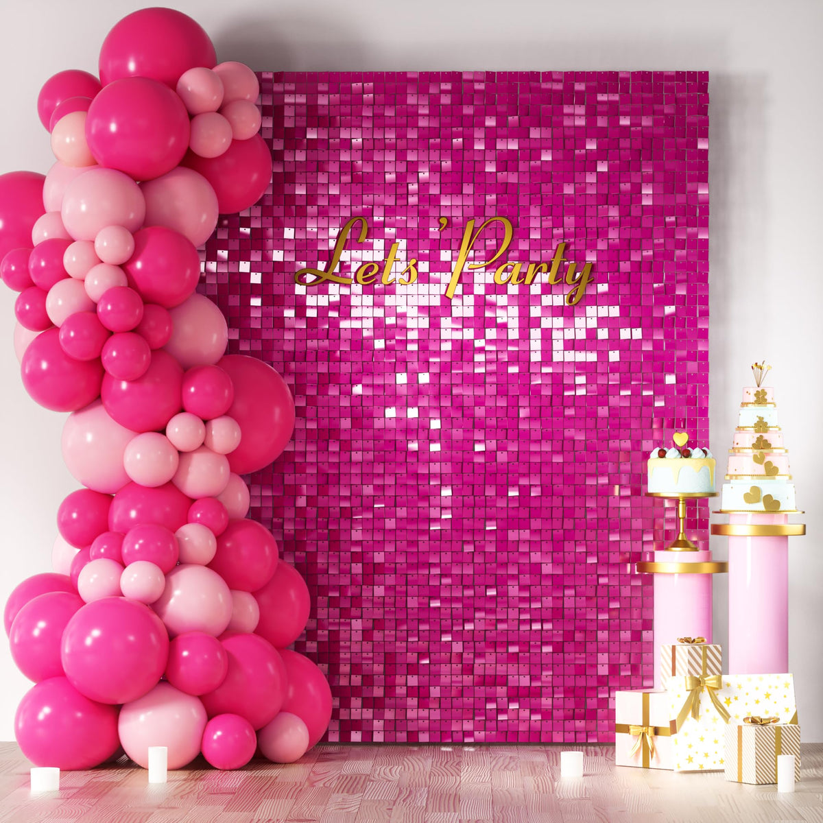 Square Sequin Shimmer Wall Backdrop for Party Photo Decor