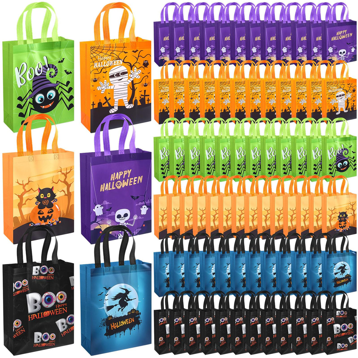 Reusable Non Woven Gift Tote Bags 60 Pack with Handles