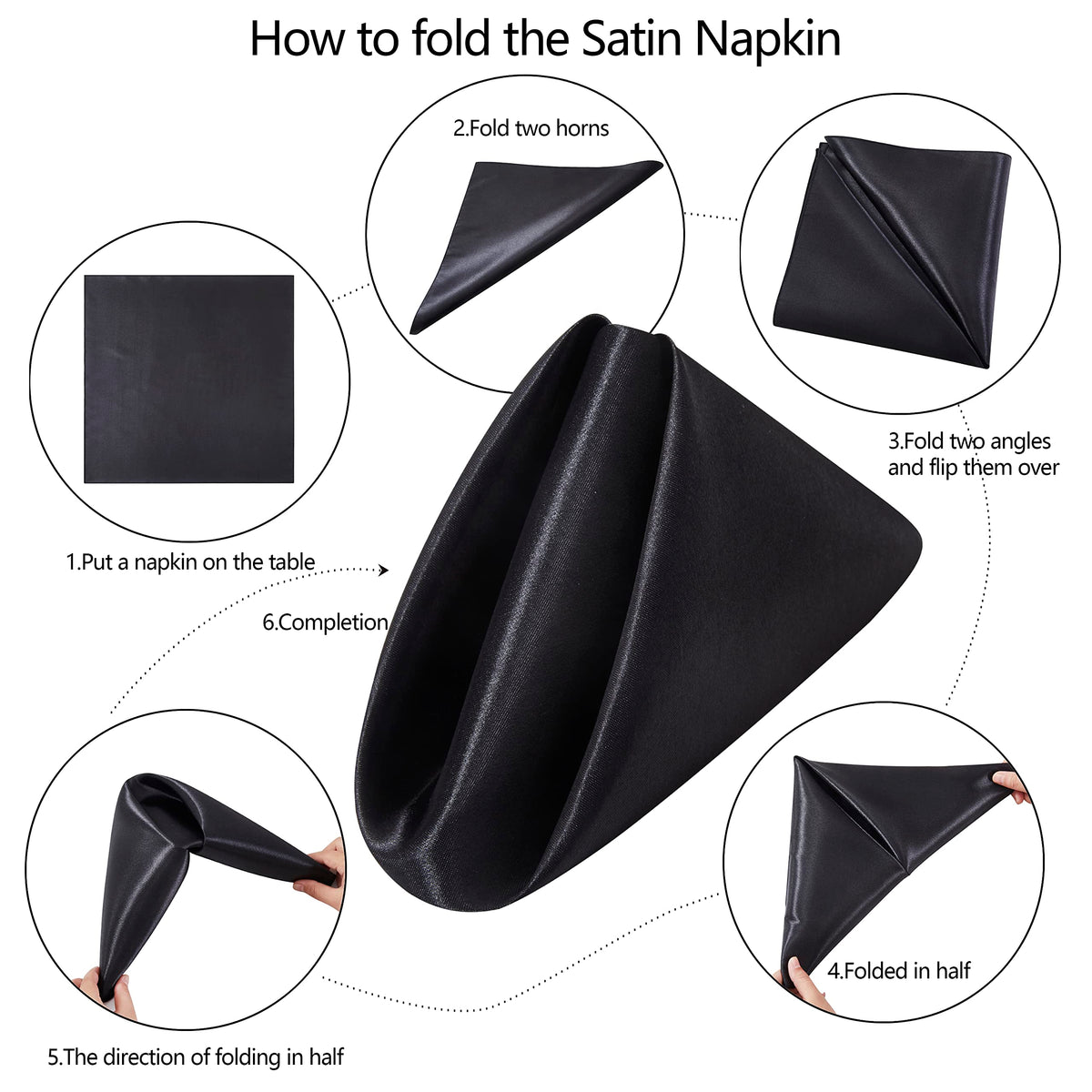 Square Satin Dinner Napkins for Weddings Banquets and Parties