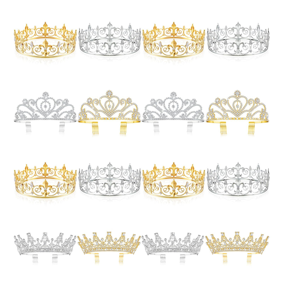 King and Queen Crown Set for Adult Halloween Cosplay Parties