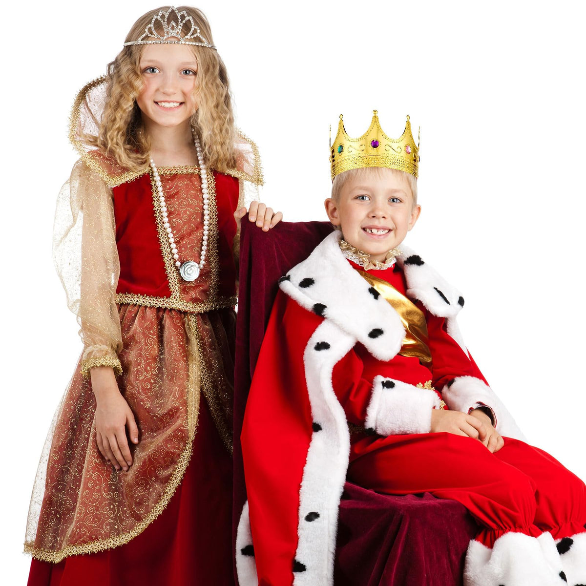 Gold Jeweled King Crown for Costume Cosplay and Parties
