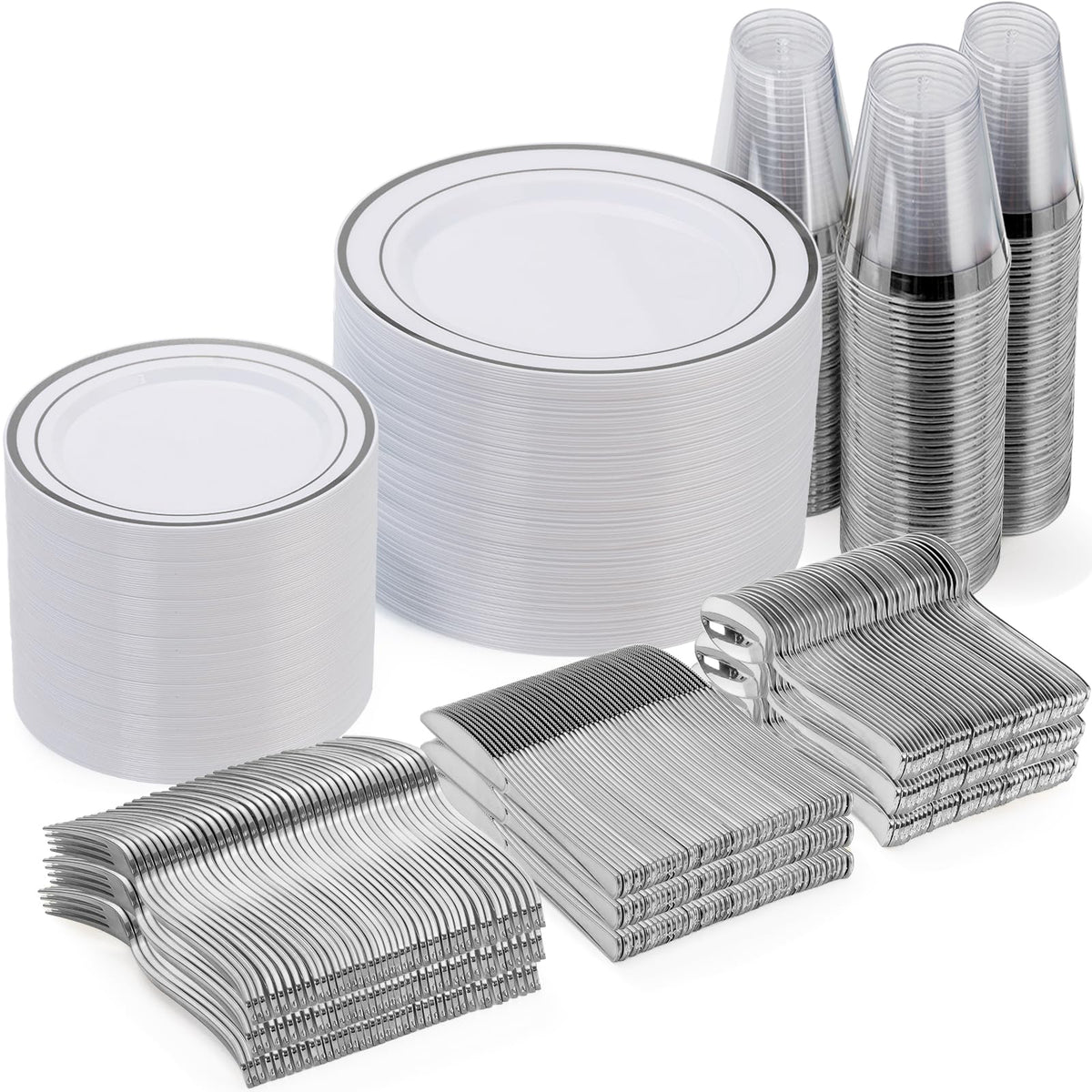 Disposable Plastic Dinnerware Set for Parties and Events