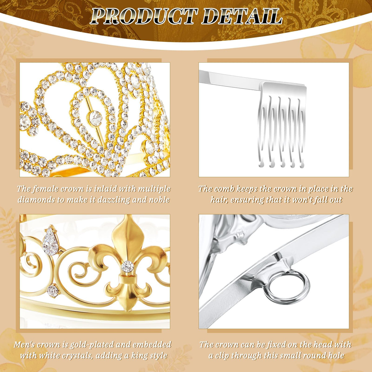King and Queen Crown Set for Adult Halloween Cosplay Parties