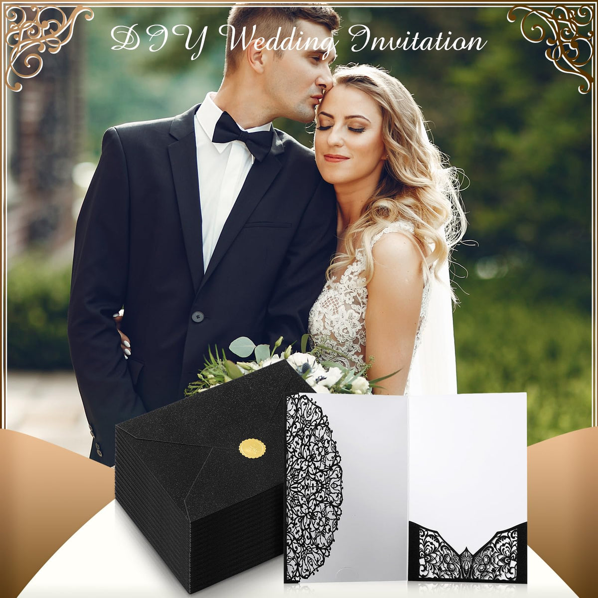 Laser Cut Wedding Invitations 100 Sets 5 x 7 Inch Cards