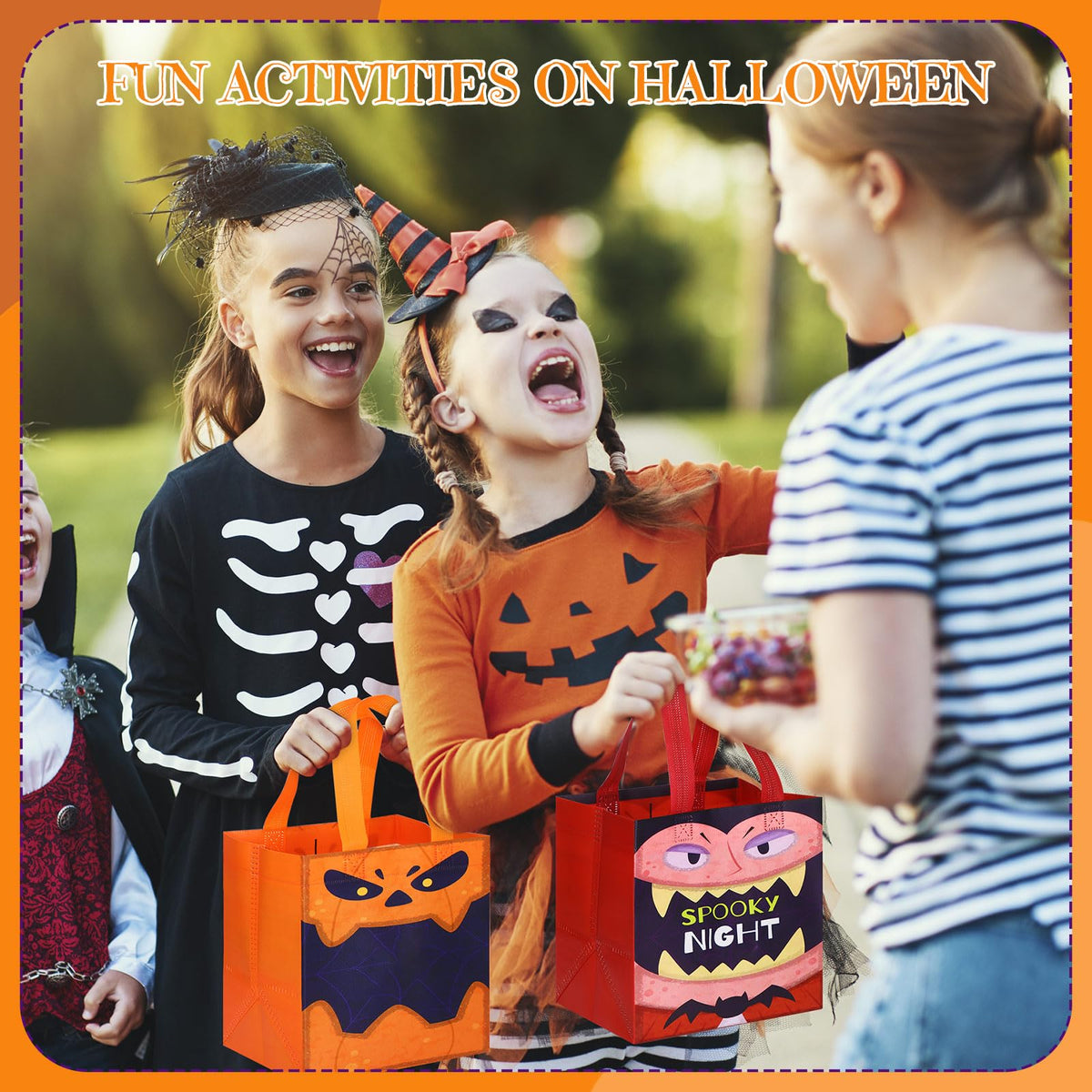 Halloween Treat Bags with Handles for Party Favors