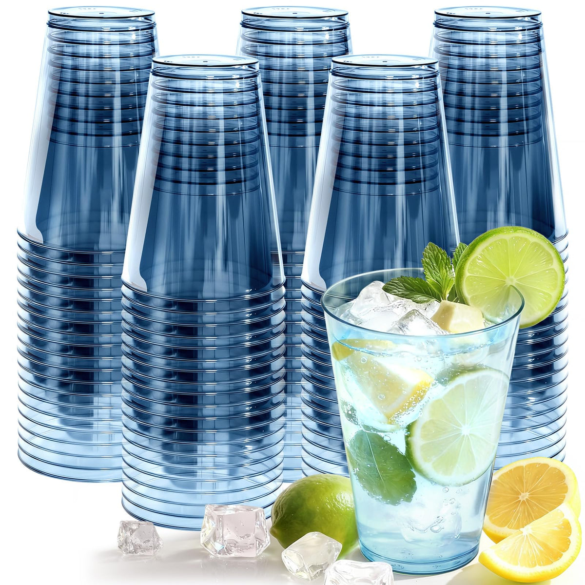 Clear Disposable Plastic Cups 12 oz for Parties and Events