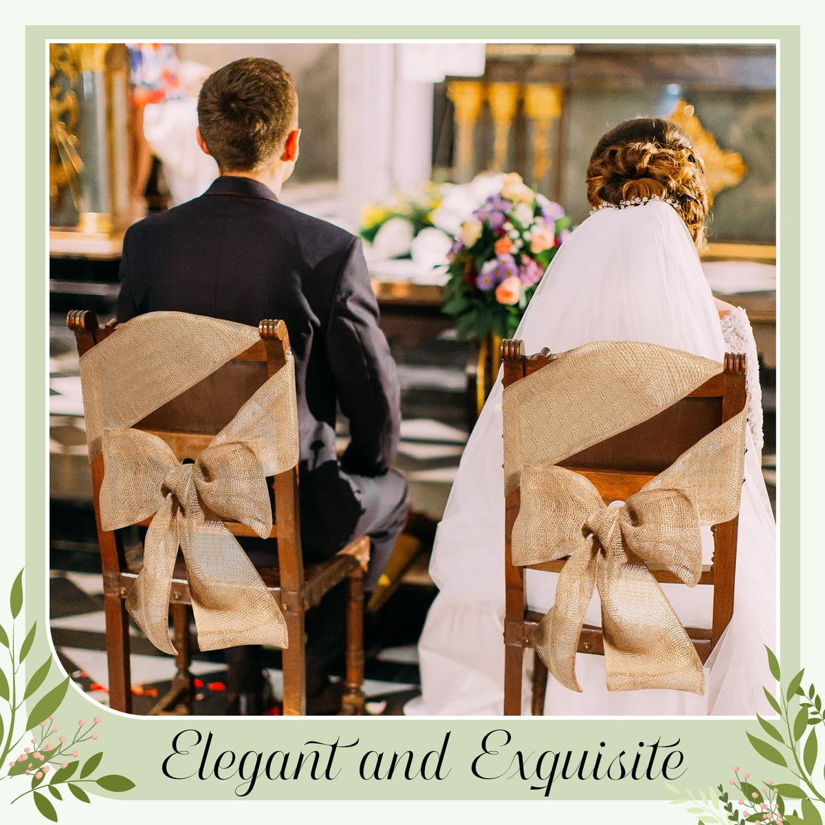 Natural Burlap Chair Sashes for Weddings and Party Decor